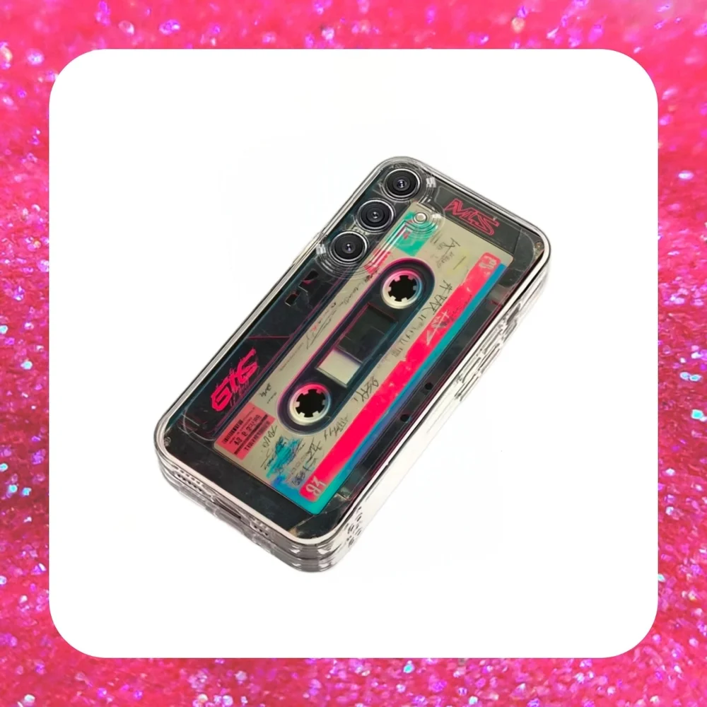 Retro Cassette Tape Design for a Fully Covered TPU Phone Case S25 Ultra - NEW